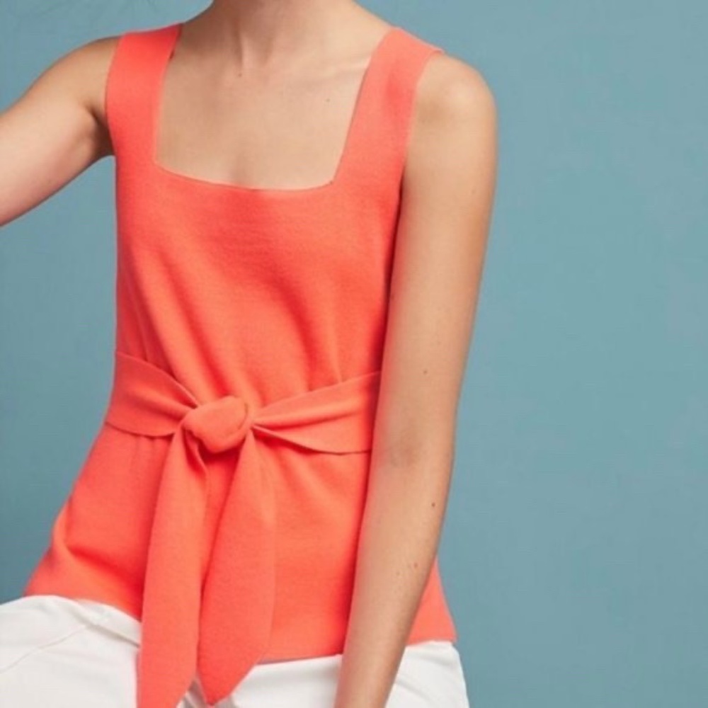 ANTHROPOLOGIE Tie Waist Knot Tank Top